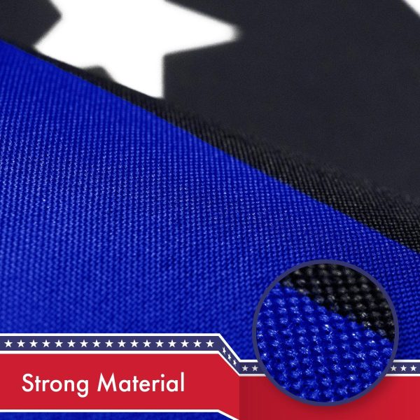 Thin Blue Line American Flag 3x5 Ft 3-Pack Printed 150D Polyester By G128 - Image 4