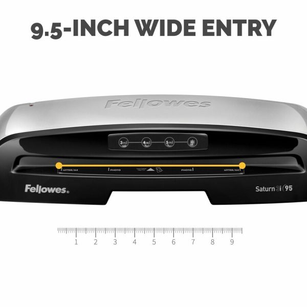 Fellowes Saturn 3i 95 Thermal Laminator Machine for Home or Office with Pouch Starter Kit, 9.5 inch, Fast Warm-Up, Jam-Free Design (5735801) - Image 5