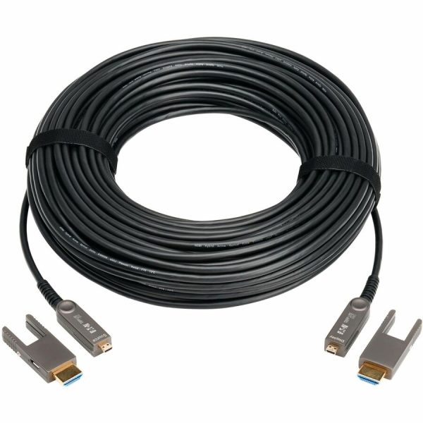 Eaton Tripp Lite Series 8K HDMI Fiber Active Optical Cable (AOC) with Detachable Connectors (M/M) - 8K UHD @ 60 Hz, HDR, HDCP 2.3, Black, 40 m (131 ft.) - Image 2