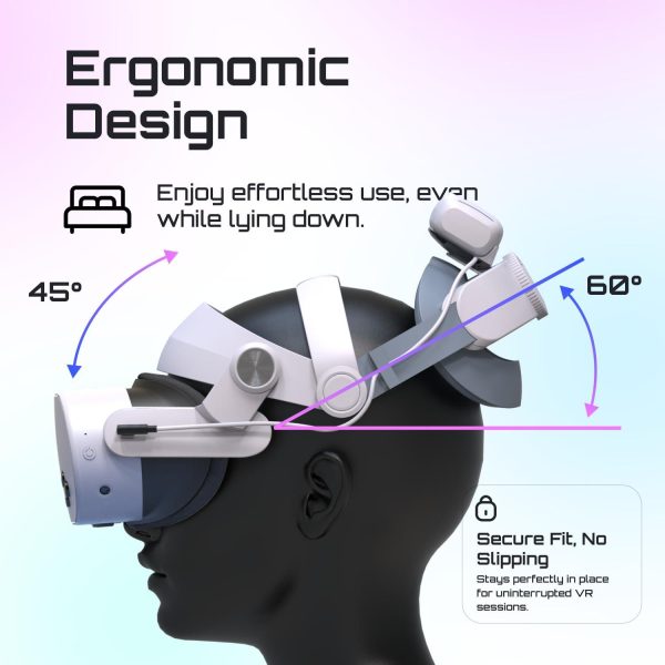 Head Strap with Two Batteries 5000 mAh and Headphones Compatible with Oculus Quest 3 3S - Image 5