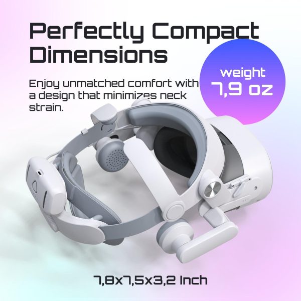 Head Strap with Two Batteries 5000 mAh and Headphones Compatible with Oculus Quest 3 3S - Image 6