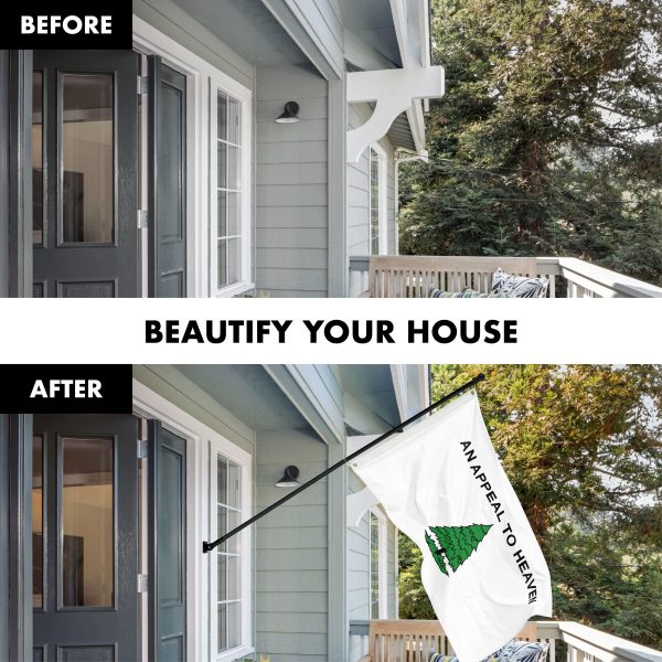 G128 Combo Pack: 6 Ft Tangle Free Aluminum Spinning Flagpole (Black) & An Appeal to Heaven Flag 3x5 Ft, ToughWeave Series Embroidered 300D Polyester | Pole with Flag Included - Image 3