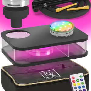 M. ROSENFELD Black Hookah Set   Premium Portable Hookah Set With Everything And Bag For Travel Flat Hookah Box Hookah Set With Charcoal Holder & Coal Cover  Travel Hookah Set With Everything