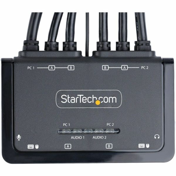 StarTech.com 2-Port Dual-Monitor HDMI Cable KVM Switch, 4K 60Hz, Compact KVM with 5ft/1.5m Integrated Host Cables, Bus Powered - Image 6