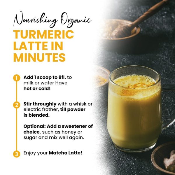 Zealthy Life Turmeric Latte USDA CERTIFIED ORGANIC GOLDEN MILK POWDER WITH CEYLON CINNAMON Non GMO Vegan Keto Gluten free Unsweetened (45 servings) - Image 6