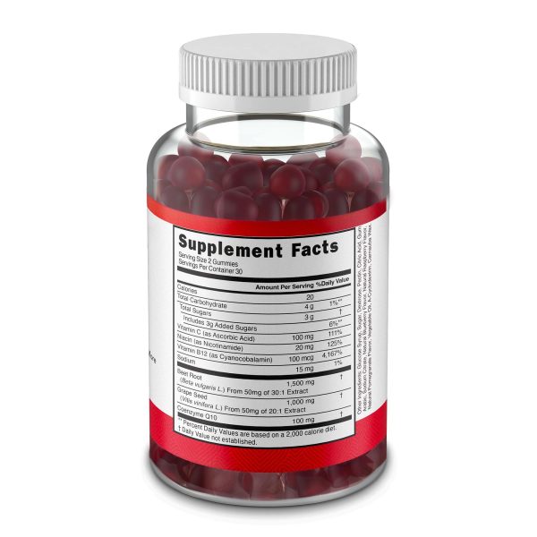 Extreme Beetroot Formula & COQ10 100mg with Grape Seed Extract for Circulation Energy & Flow 1500mg Beet Root Gummies Extract Gluten Free 60 - Image 8