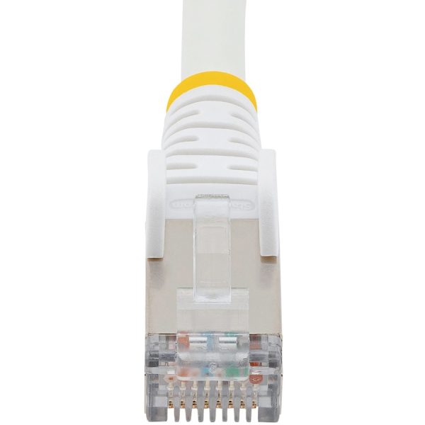 StarTech.com 8ft CAT6a Ethernet Cable, White Low Smoke Zero Halogen (LSZH) 10 GbE 100W PoE S/FTP Snagless RJ-45 Network Patch Cord - Image 4