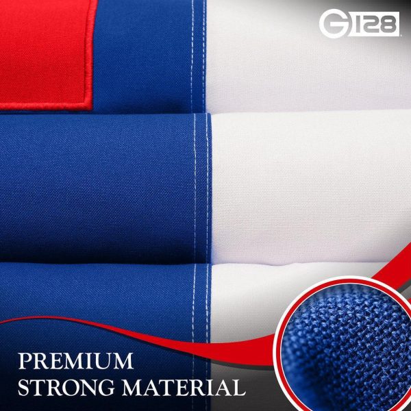 G128 5 Pack: Christian Flag | 3x5 Ft | Embroidered 220GSM SPUN POLYESTER - Embroidered Stars, Sewn Stripes, Brass Grommets, Indoor/Outdoor, Vibrant Colors, Heavy Duty SPUN POLYESTER - Image 6