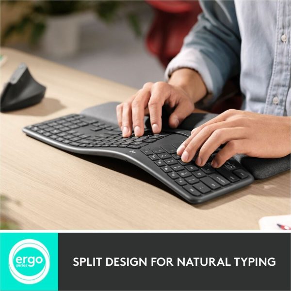 Logitech Ergo K860 Split Wireless Keyboard for Business - Ergonomic Design, Secured Logi Bolt Technology, Graphite - Image 4