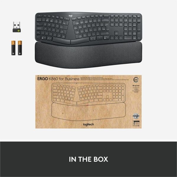Logitech Ergo K860 Split Wireless Keyboard for Business - Ergonomic Design, Secured Logi Bolt Technology, Graphite - Image 10