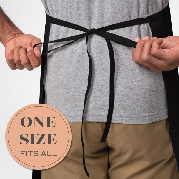White Classic Black Aprons Bulk   Commercial Chef Bib Apron for Kitchen and Restaurant Cooking without Pockets Unisex Women and Men Adult   12 Pack - Image 4