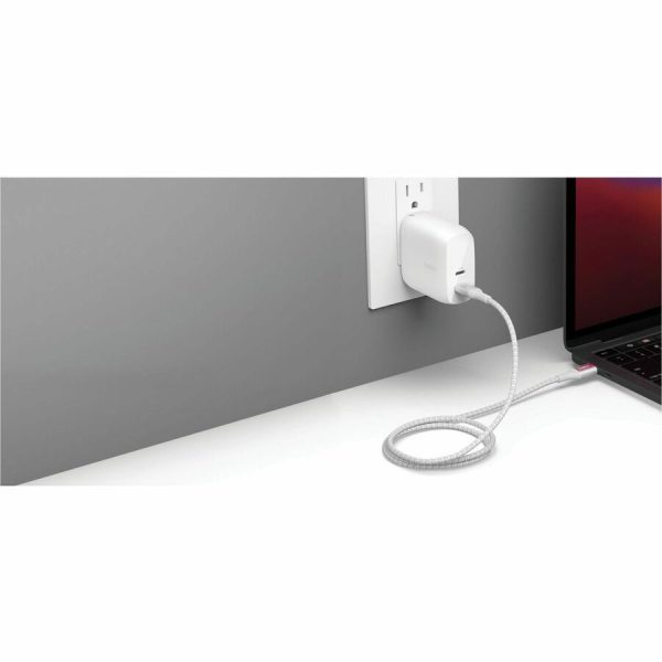 Belkin 240W USB-C to USB-C Cable - 480 Mbps - Nylon, Braided - M/M - 2m/6.6ft - White - Image 6