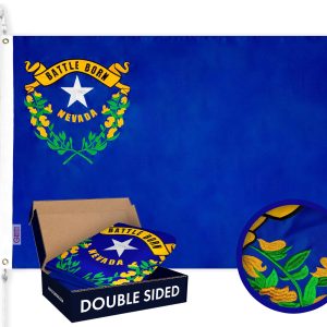 Nevada State Flag 210D Embroidered Polyester 3x5 Ft - Double Sided 2ply