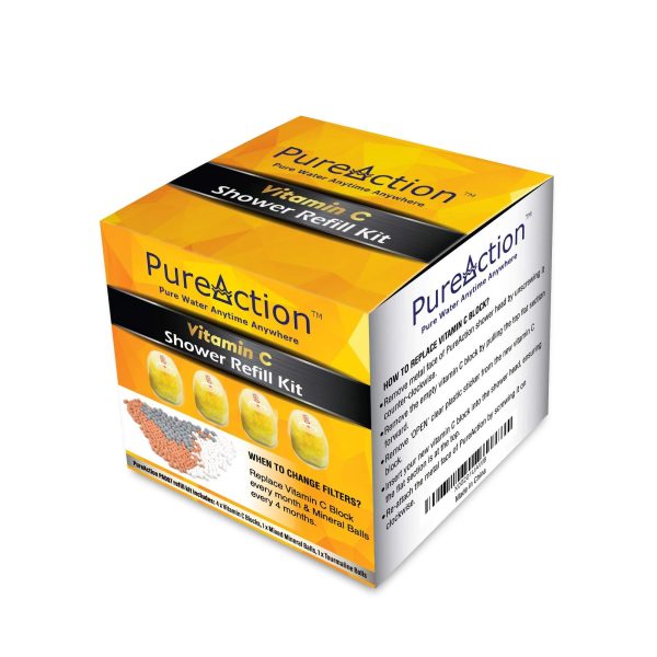 PureAction Replacement Filters Set for use with Vitamin C Filter Shower Head SH158  Removes Chlorine Chloramine & Fluoride  Increases pH Softens Hard Water - Image 4