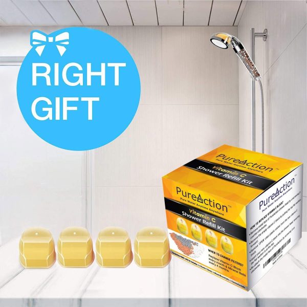 PureAction Replacement Filters Set for use with Vitamin C Filter Shower Head SH158  Removes Chlorine Chloramine & Fluoride  Increases pH Softens Hard Water - Image 6