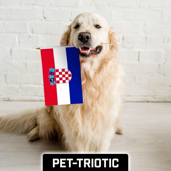 G128 24 Pack Handheld Croatia Croatian Stick Flags | 12x18 In | Printed 150D Polyester, Country Flag, Solid Wooden Stick, Spear Gold Tip - Image 7