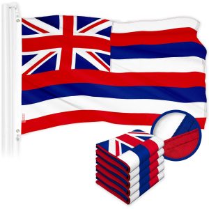 G128 5 Pack: Hawaii HI Hawaiian Flag | 3x5 Ft | ToughWeave Series Embroidered 300D Polyester | Embroidered Design, Indoor/Outdoor, Vibrant Colors, Brass Grommets