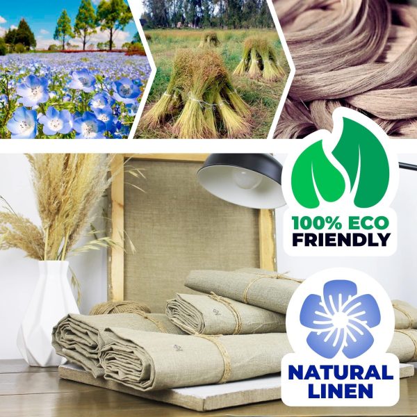 Art Natural Linen Canvas Roll 87  Wide X 10 ft   Plain Unprimed Canvas Fabric for Painting   Raw Linen Canvas Rolled - Image 4
