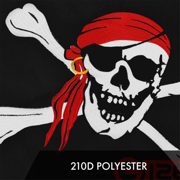 G128 10 Pack: Pirate Jolly Roger Red Head Scarf Flag | 16x24 In | ToughWeave Series Embroidered 300D Polyester | Novelty Flag, Embroidered Design, Indoor/Outdoor, Brass Grommets - Image 4