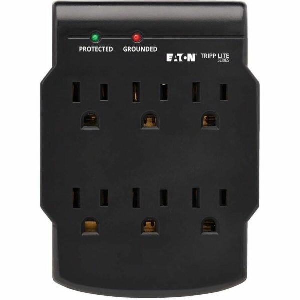 Eaton Tripp Lite Series 6-Outlet Surge Protector, Direct Plug-In, 750 Joules, Diagnostic LED, Black - Image 3