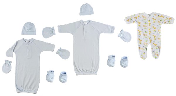 Preemie Boys Sleep-n-play, Gowns, Caps, Booties And Mittens Cs_0074