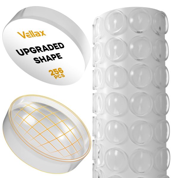 Premium Cabinet Door Bumpers – 256 Pcs Clear Self Adhesive Pads for Noise Dampening Cushioning & Protection Enhanced Dual Layer Design Durable Furniture Stoppers for Cabinets Drawers Glass