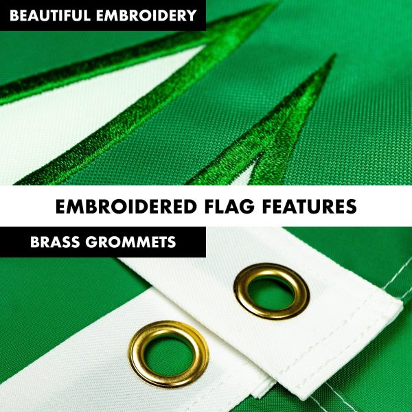 G128 - 6 Feet Tangle Free Spinning Flagpole (Silver) Ireland SHAMROCK Flag Brass Grommets Embroidered 3x5 ft (Flag Included) Aluminum Flag Pole - Image 4