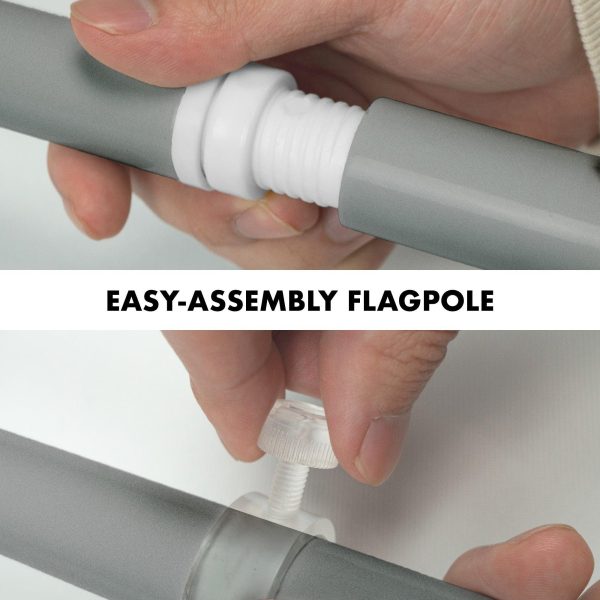 G128 - 6 Feet Tangle Free Spinning Flagpole (Silver) Ireland SHAMROCK Flag Brass Grommets Embroidered 3x5 ft (Flag Included) Aluminum Flag Pole - Image 6