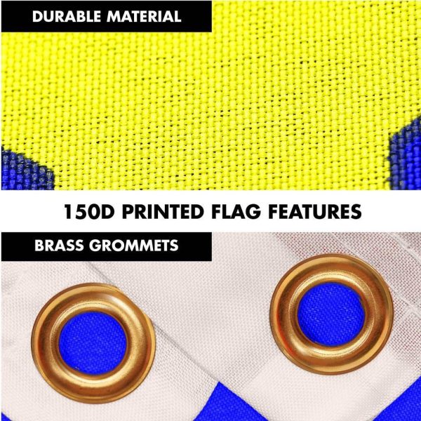 G128 Combo Pack: 6 Ft Tangle Free Spinning Flagpole (White) & Slovenia Flag 3x5 Ft Printed 150D Polyester, Brass Grommets (Flag Included) Aluminum Flag Pole - Image 4