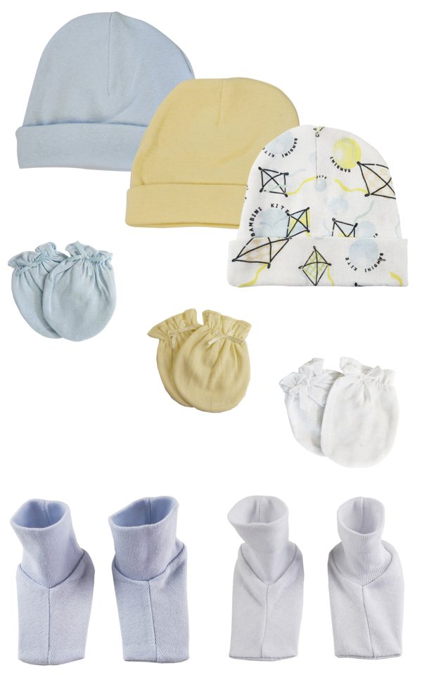 Baby Boys Caps, Booties And Mittens (pack Of 8) Nc_0348