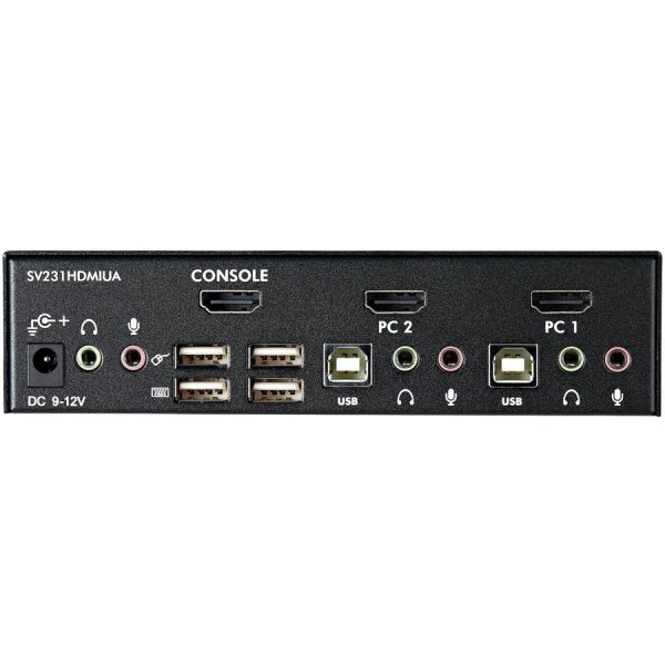 StarTech.com 2 Port USB HDMI KVM Switch w/ Audio & USB 2.0 Hub - Image 4