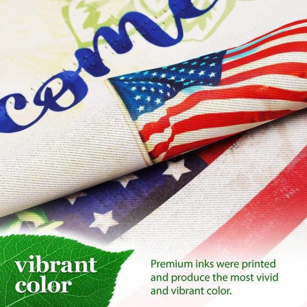 G128 Garden Flag Welcome USA Flag Flower Pot | 12x18 Inch | Printed Blockout Polyester - Patriotic Decoration - Image 6
