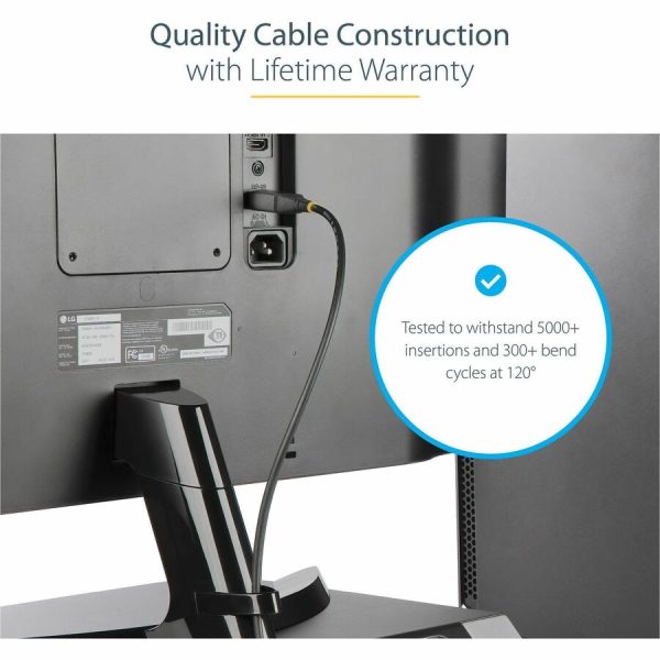 StarTech.com 10ft (3m) VESA Certified DisplayPort 1.4 Cable, 8K 60Hz HDR10, UHD 4K 120Hz Video, DP to DP Monitor Cord, DP 1.4 Cable, M/M - Image 4