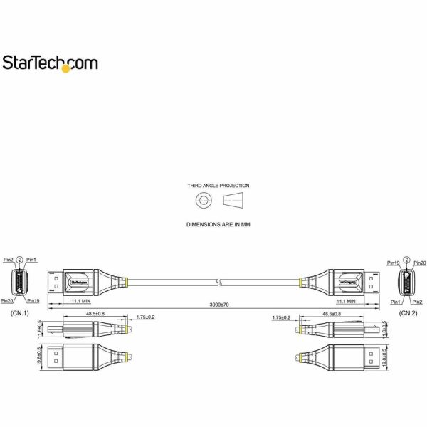 StarTech.com 10ft (3m) VESA Certified DisplayPort 1.4 Cable, 8K 60Hz HDR10, UHD 4K 120Hz Video, DP to DP Monitor Cord, DP 1.4 Cable, M/M - Image 6