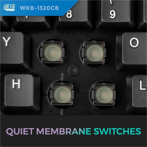 Adesso Antimicrobial Wireless Desktop Keyboard and Mouse - Image 5