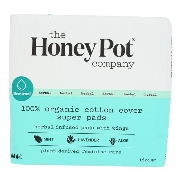 The Honey Pot - Menstrl Pads Super Herbal - EA of 1-16 CT - Image 2