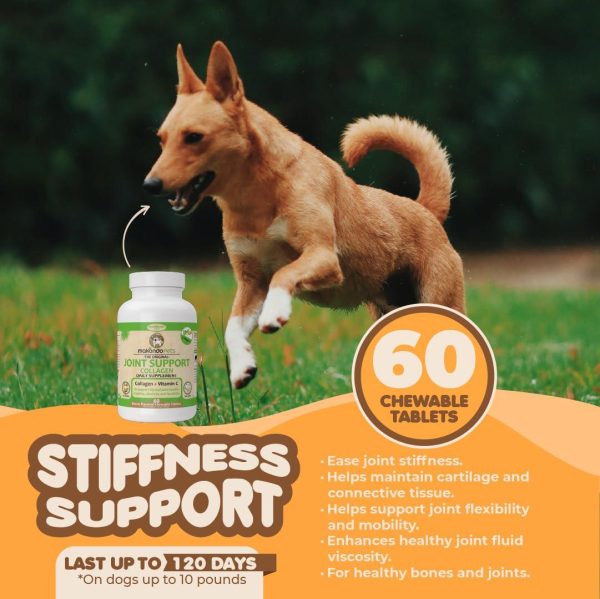 Collagen for Dogs & Cats - Collagen Supplements for Joint Health - Vitamin C Supplement for Joint Mobility - Joint Support Supplement for Dog & Cats - Bacon Flavored Tablets (60 Count) - Image 2