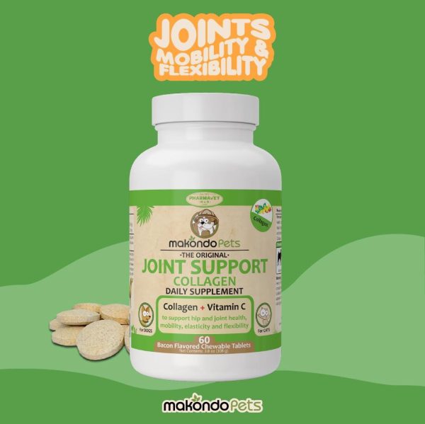 Collagen for Dogs & Cats - Collagen Supplements for Joint Health - Vitamin C Supplement for Joint Mobility - Joint Support Supplement for Dog & Cats - Bacon Flavored Tablets (60 Count) - Image 5