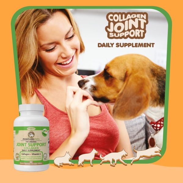 Collagen for Dogs & Cats - Collagen Supplements for Joint Health - Vitamin C Supplement for Joint Mobility - Joint Support Supplement for Dog & Cats - Bacon Flavored Tablets (60 Count) - Image 6