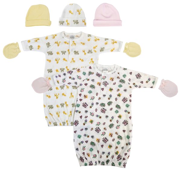 Newborn Baby Girls 7 Piece Gown Set Nc_0776