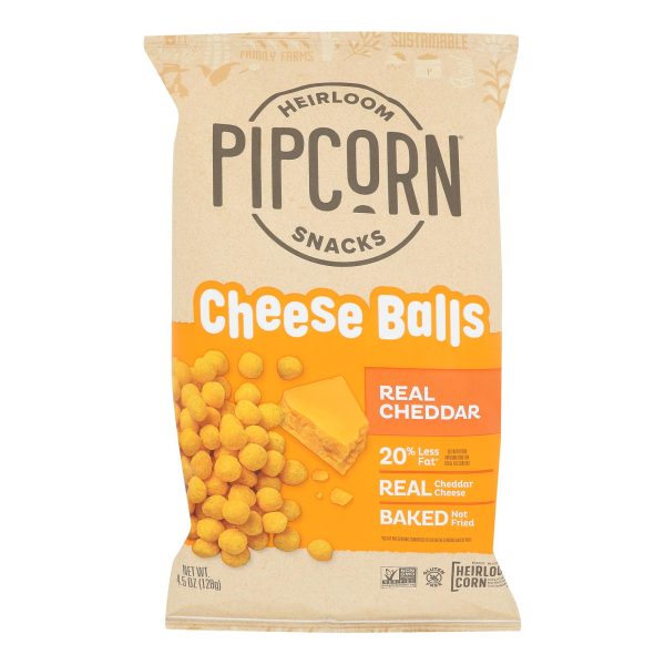 Pipcorn - Cheese Balls Cheddar - Case of 12 - 4.5 OZ - Image 3