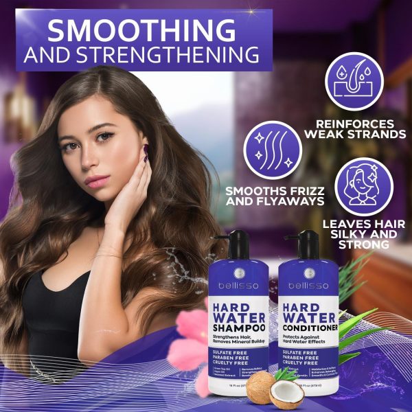 Hard Water Shampoo and Conditioner Set   Sulfate Free Hair Care Products for Women and Men   Moisturizing Treatment with Chelating Properties for a Deep Clean   Remover for Cleansing Mineral Build Up - Image 2
