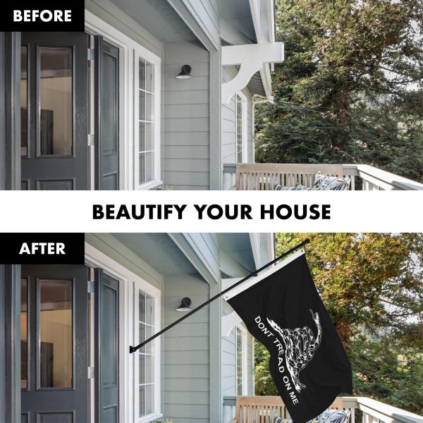 G128 Combo Pack: Flag Pole 6 FT Black Tangle Free & Join or Die Black Flag 3x5ft 150D Printed Polyester - Image 3