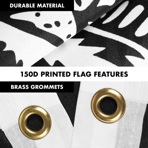 G128 Combo Pack: Flag Pole 6 FT Black Tangle Free & Join or Die Black Flag 3x5ft 150D Printed Polyester - Image 4