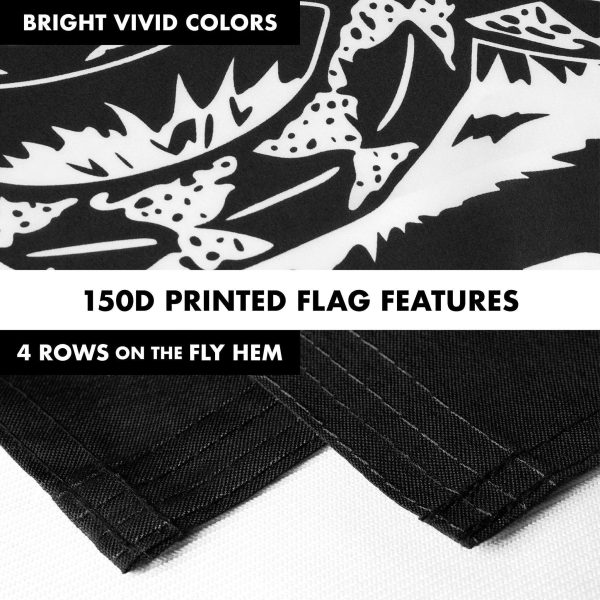 G128 Combo Pack: Flag Pole 6 FT Black Tangle Free & Join or Die Black Flag 3x5ft 150D Printed Polyester - Image 5