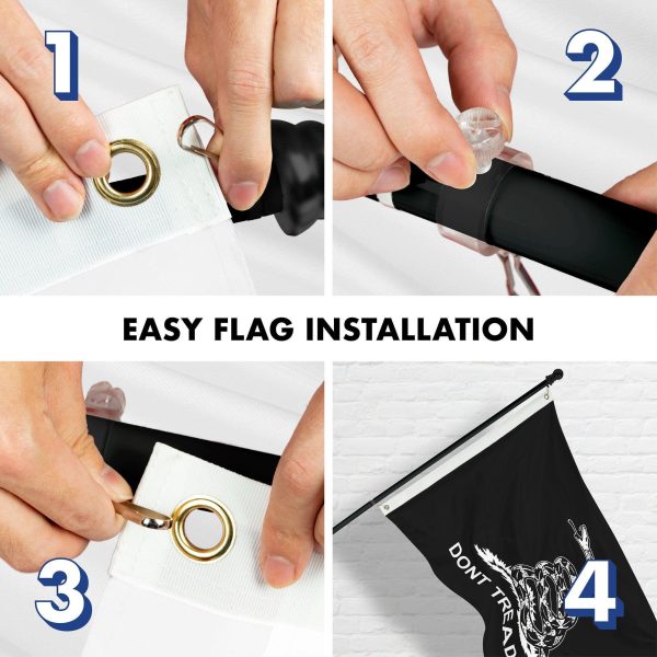 G128 Combo Pack: Flag Pole 6 FT Black Tangle Free & Join or Die Black Flag 3x5ft 150D Printed Polyester - Image 7