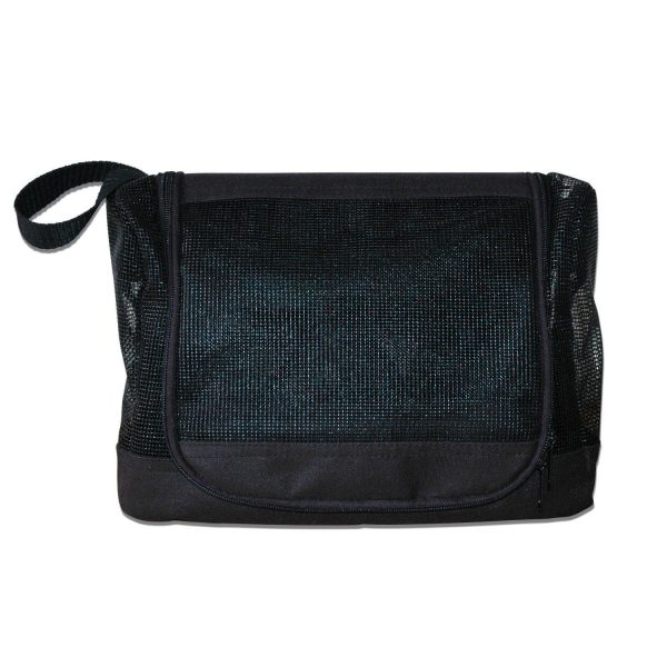 The Fine Living Co. Portable Hanging Shower Caddy Organizer Bag Quick Dry Mesh Shower Caddy Tote Bag Pouch with Metal Hook for Bathroom College Dorm Camp Gym Camping Toiletry Bath (12”x3”x8”) - Image 2