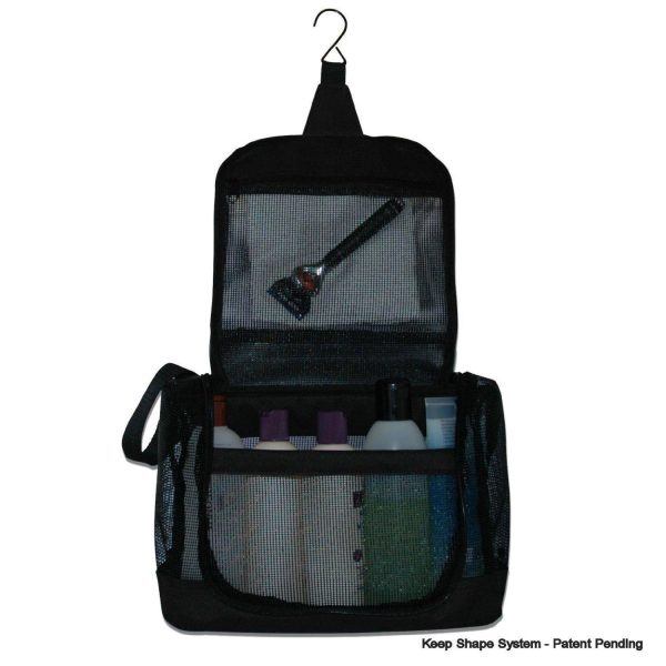The Fine Living Co. Portable Hanging Shower Caddy Organizer Bag Quick Dry Mesh Shower Caddy Tote Bag Pouch with Metal Hook for Bathroom College Dorm Camp Gym Camping Toiletry Bath (12”x3”x8”) - Image 4
