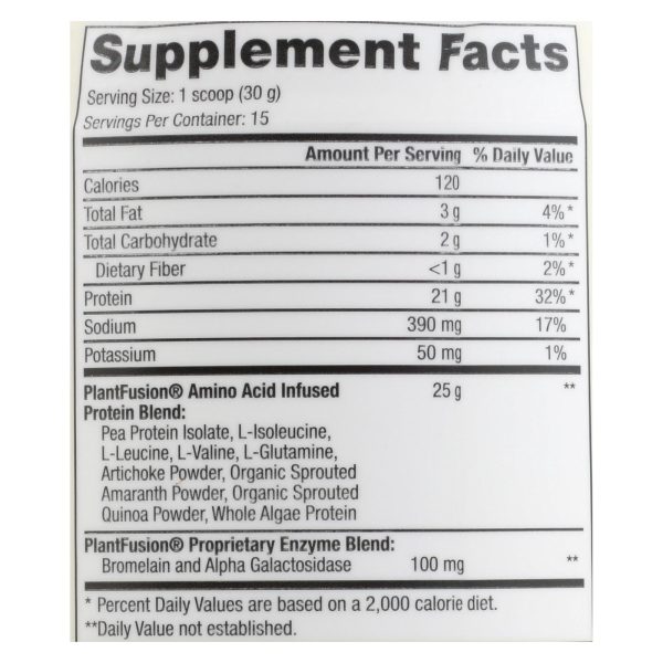 Plantfusion - Complete Protein - Vanilla Bean - 1 lb - Image 2