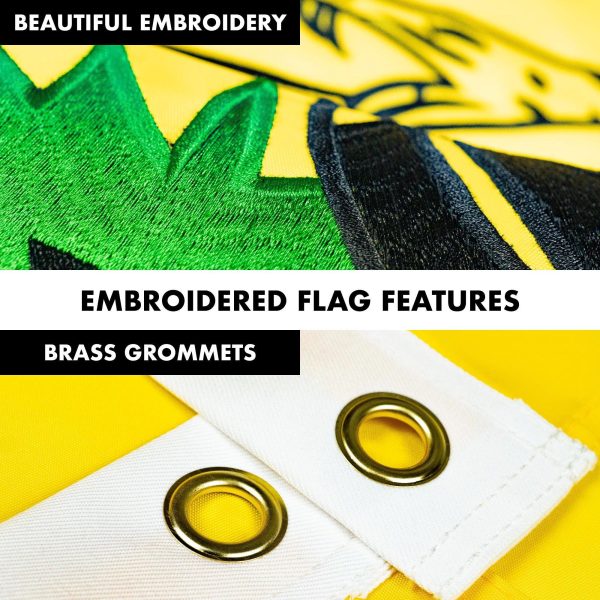 G128 - 5 Feet Tangle Free Spinning Flagpole (Black) Gadsden Flag Brass Grommets Embroidered 2x3 ft (Flag Included) Aluminum Flag Pole - Image 4